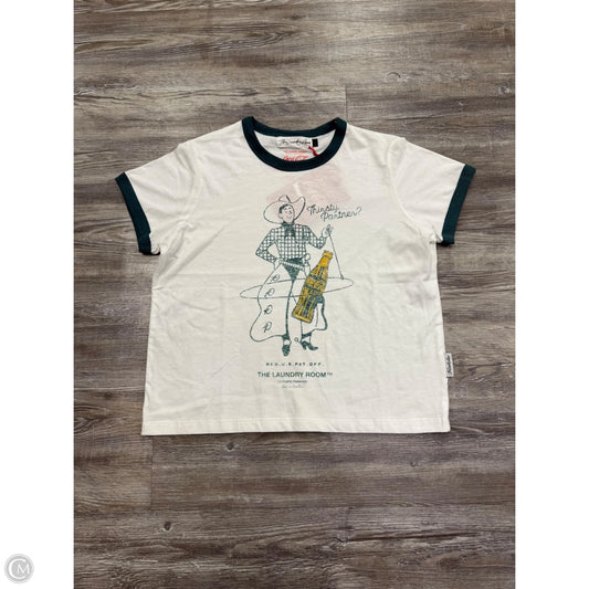 Top Short Sleeve By The Laundry Room In Green & White, Size: Xs
