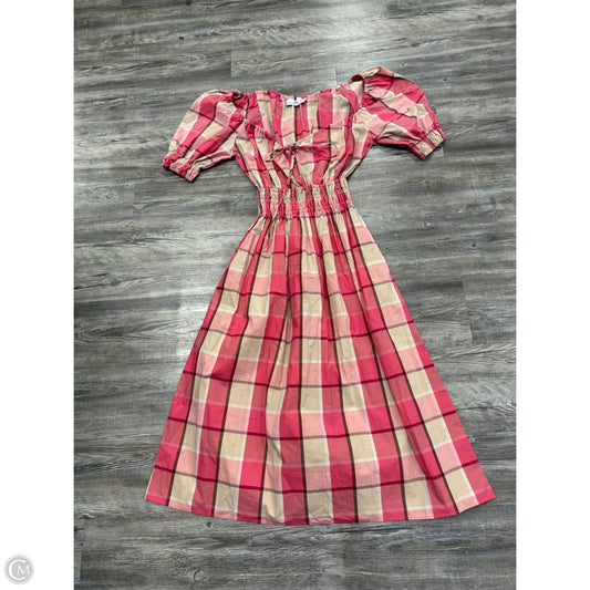 Dress Casual Midi By Never a Wall Flower In Plaid Pattern, Size: Xs