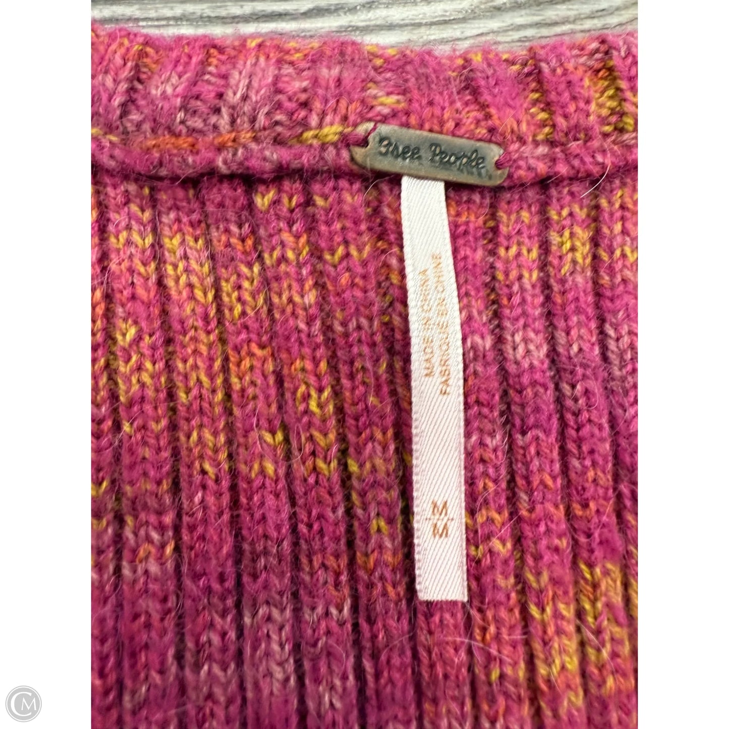 Sweater Short Sleeve By Free People In Pink & Yellow, Size: M
