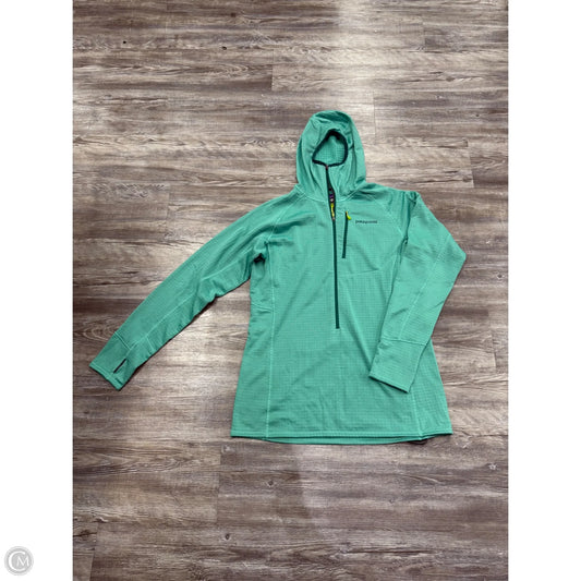 Athletic Sweatshirt Hoodie By Patagonia In Teal, Size: L