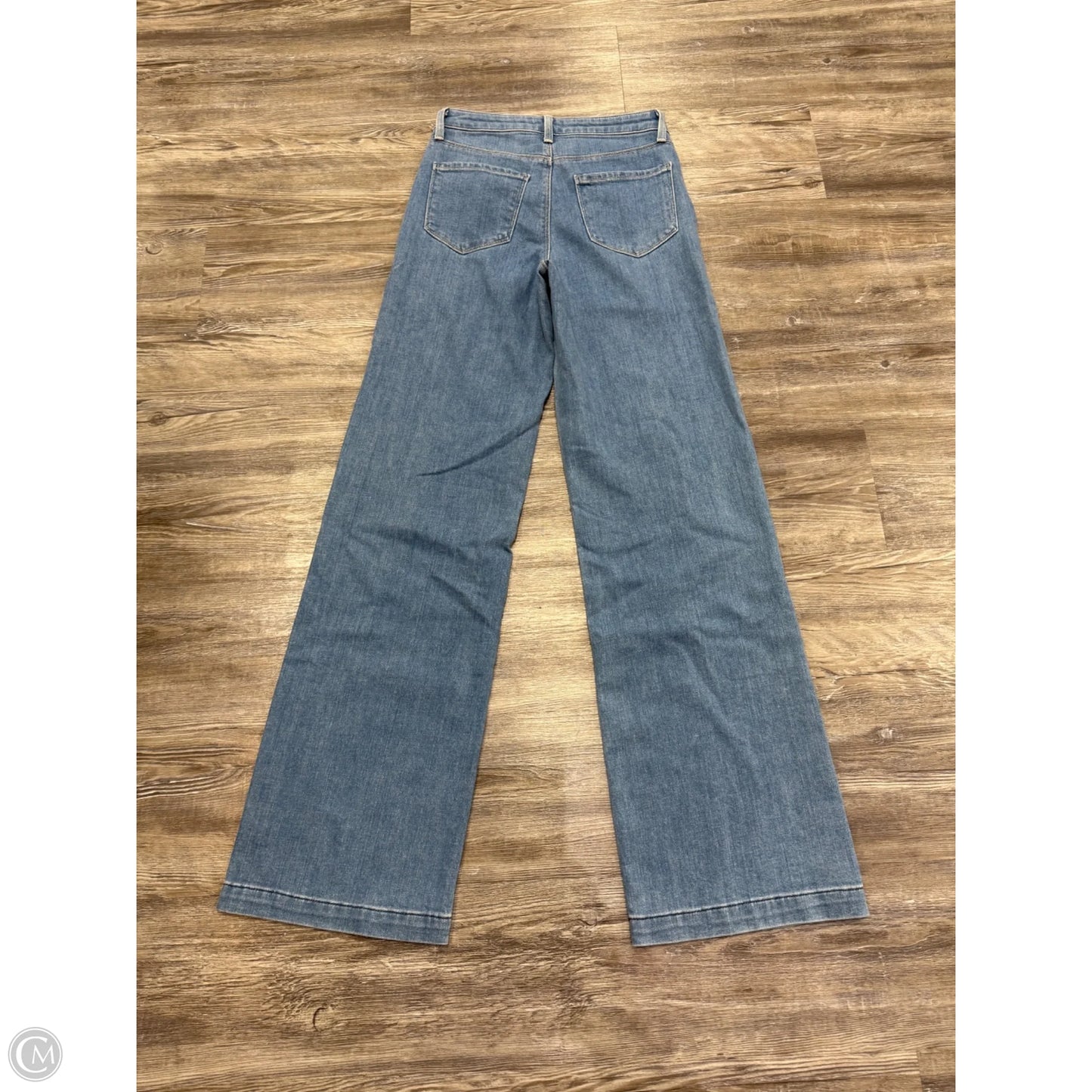 Jeans Wide Leg By L Agence In Blue Denim, Size: 0