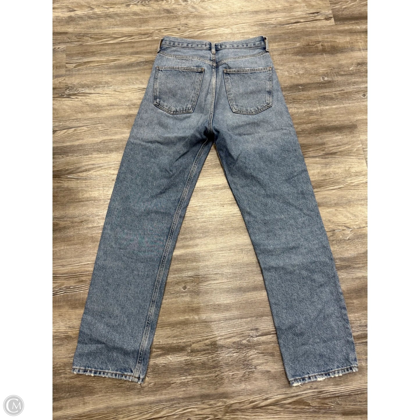 Jeans Straight By Agolde In Blue Denim, Size: 0p