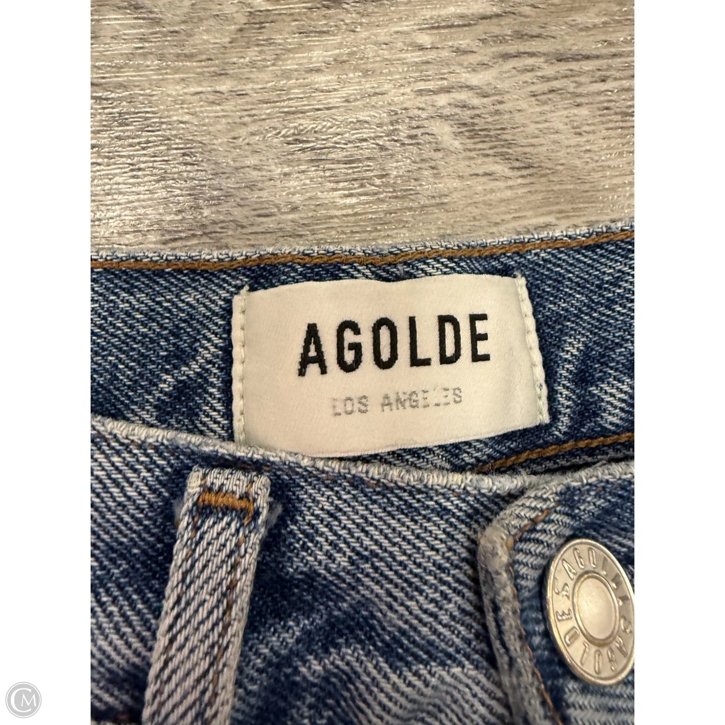 Jeans Straight By Agolde In Blue Denim, Size: 0p