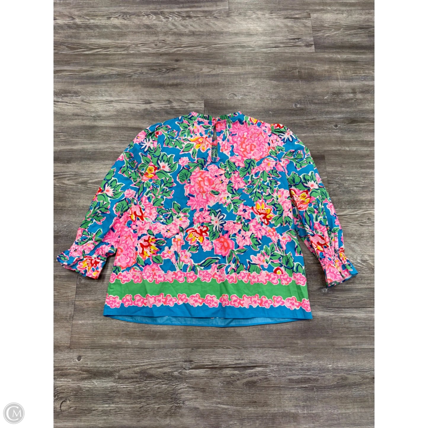 Top Long Sleeve Designer By Lilly Pulitzer In Blue & Pink, Size: Xs