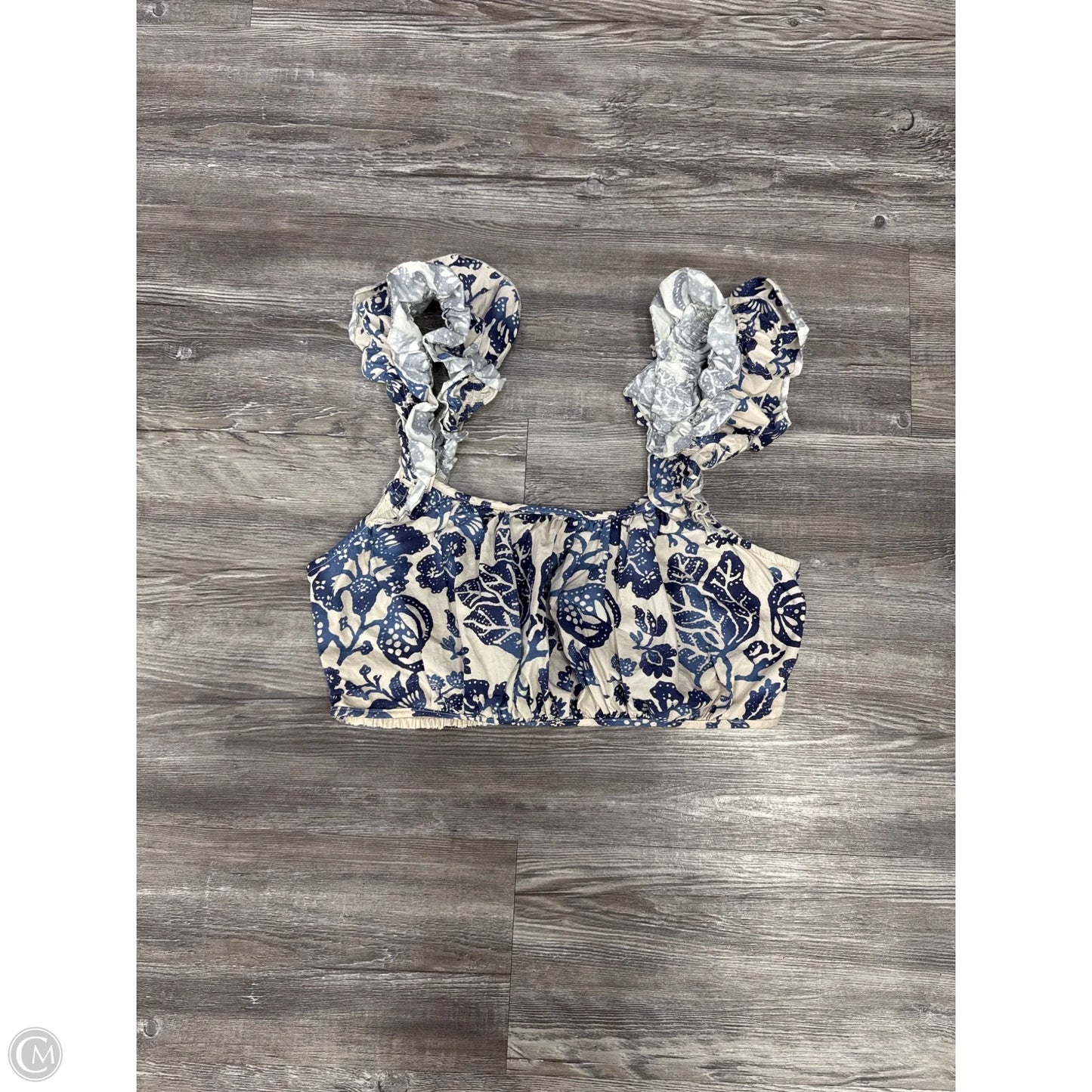 Top Sleeveless By Forever That Girl In Blue & White, Size: M
