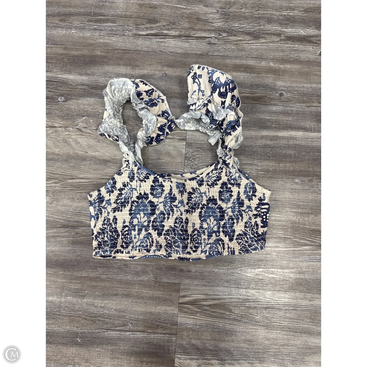 Top Sleeveless By Forever That Girl In Blue & White, Size: M