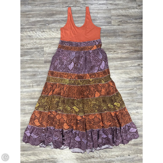 Dress Casual Maxi By Anthropologie In Orange & Purple, Size: Lp