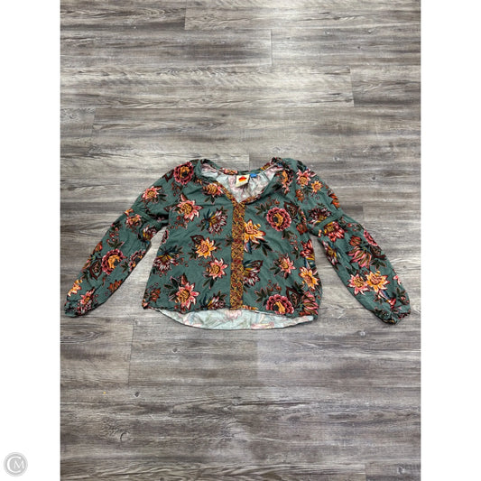 Top Long Sleeve By Farm Rio In Floral Print, Size: S