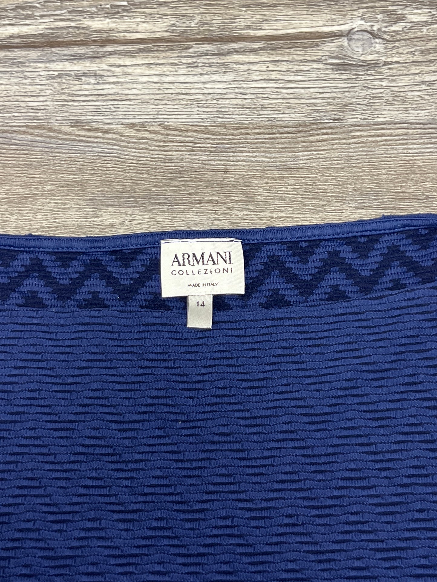 Top Long Sleeve By Armani Collezoni In Blue, Size: L