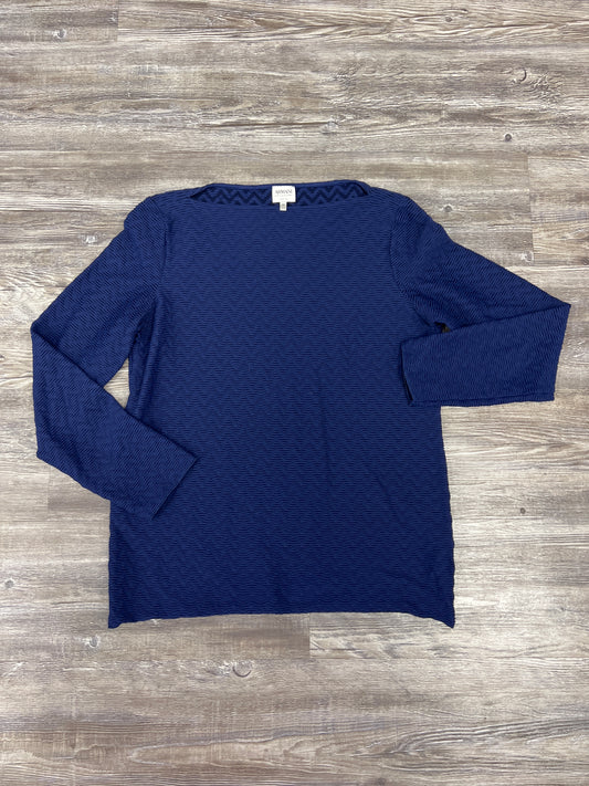 Top Long Sleeve By Armani Collezoni In Blue, Size: L