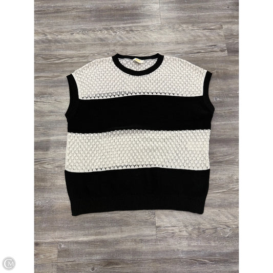 Sweater Short Sleeve By Maeve In Black & White, Size: M