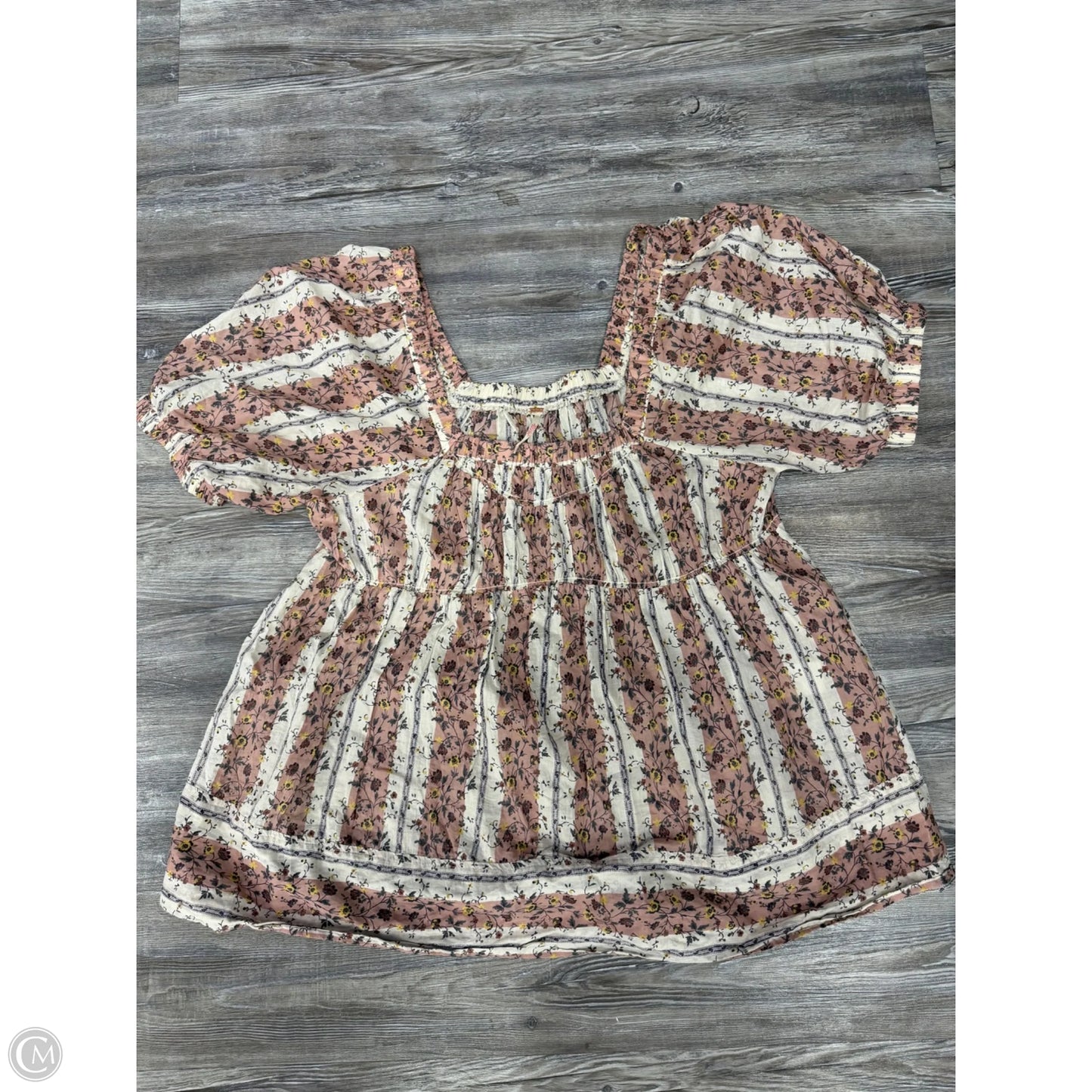 Top Short Sleeve By Free People In Pink & Tan, Size: L