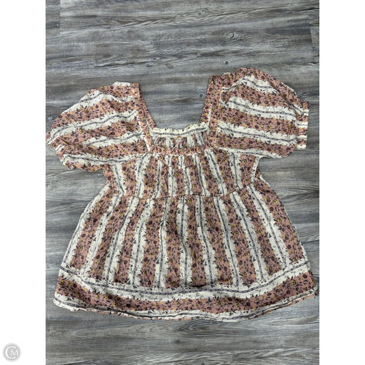 Top Short Sleeve By Free People In Pink & Tan, Size: L