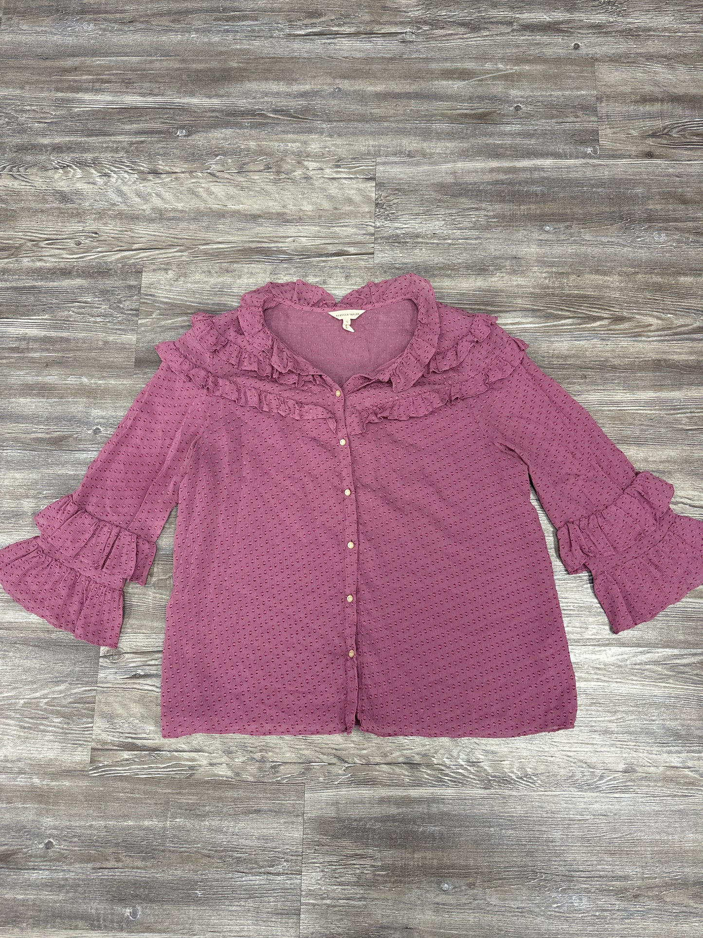 Top Long Sleeve By Rebecca Taylor In Purple, Size: 12