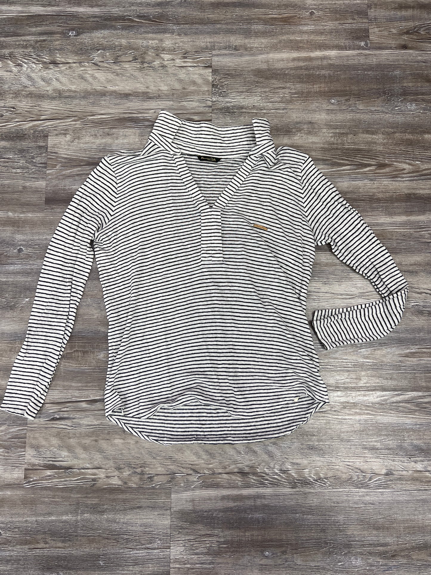 Black & White Top Long Sleeve Massimo Dutti, Size S