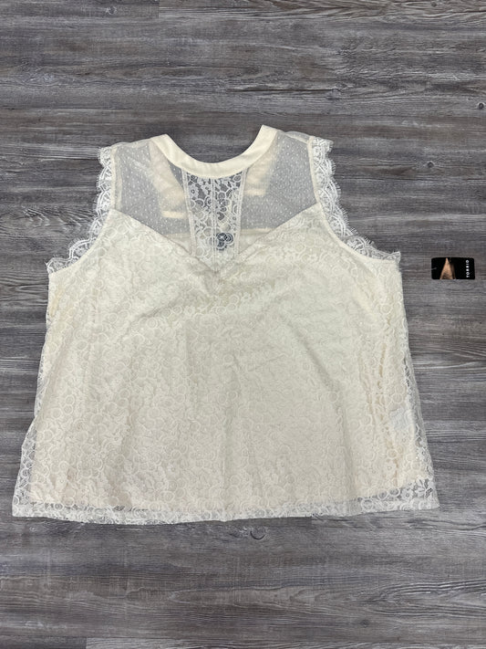 Top Sleeveless By Torrid In Cream, Size: 1x