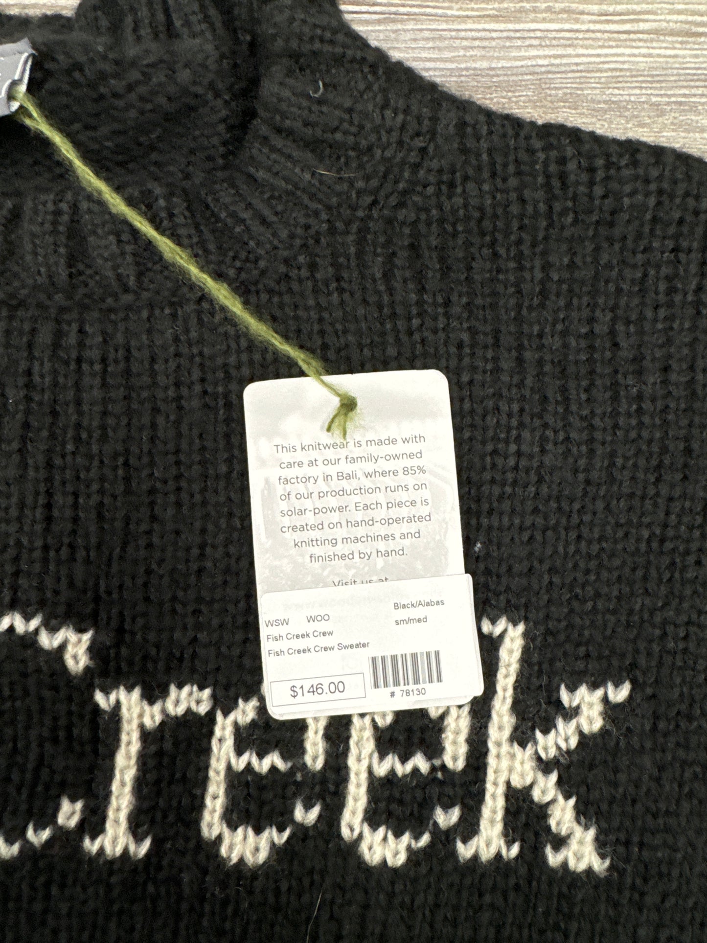 Sweater By Wooden Ships In Black & White, Size: S