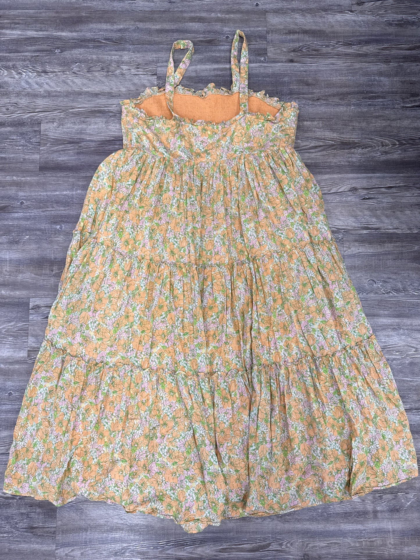 Dress Casual Maxi By Modcloth In Green & Orange, Size: 3x