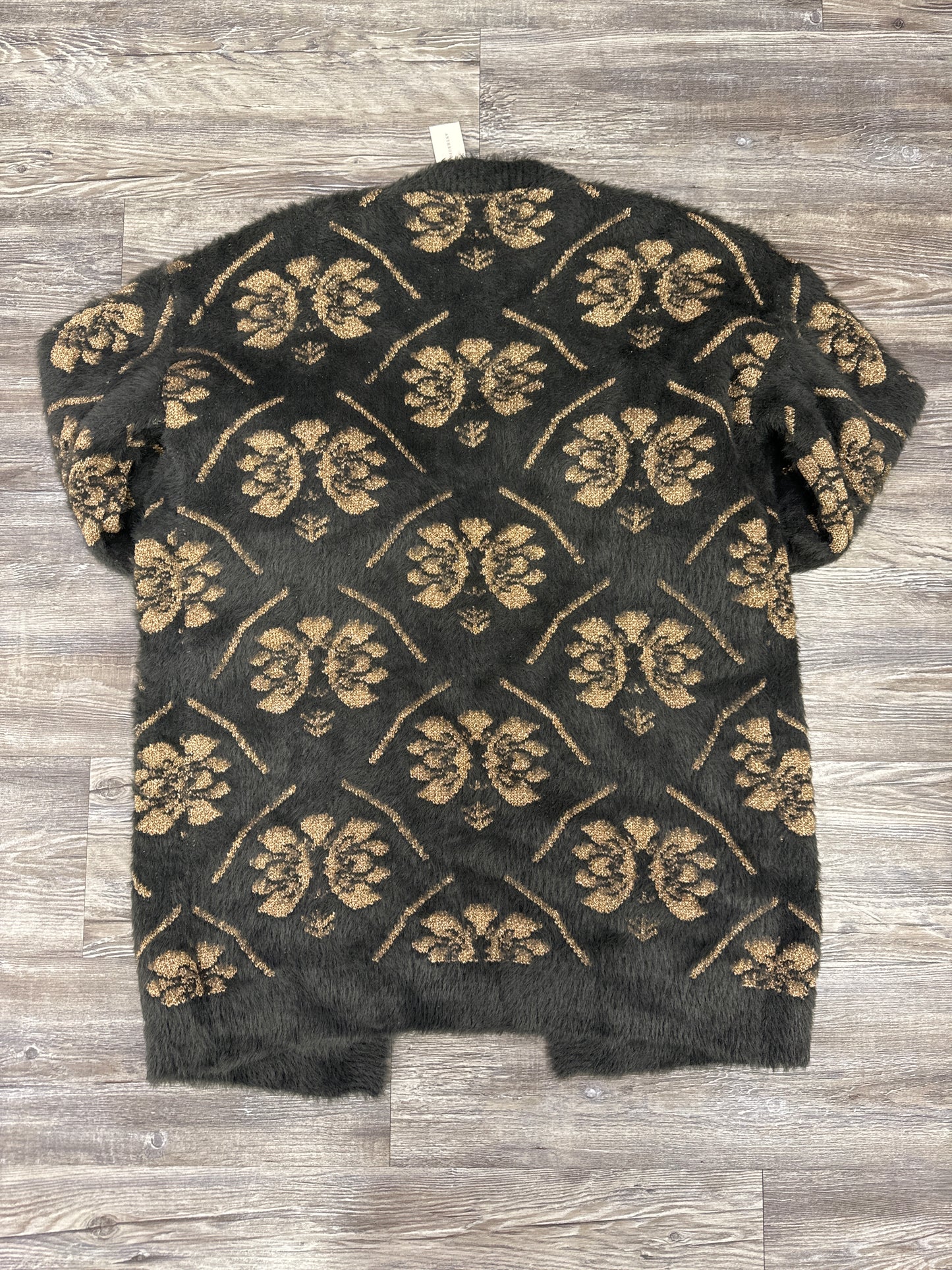Sweater Cardigan By Maeve In Gold & Grey, Size: Osfm
