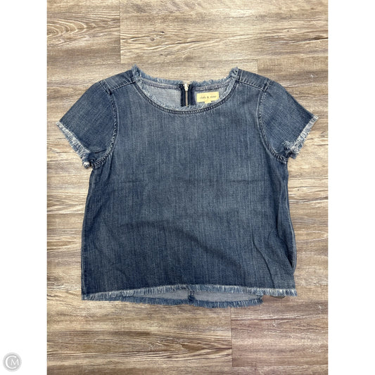 Top Short Sleeve By Cloth & Stone In Blue Denim, Size: S