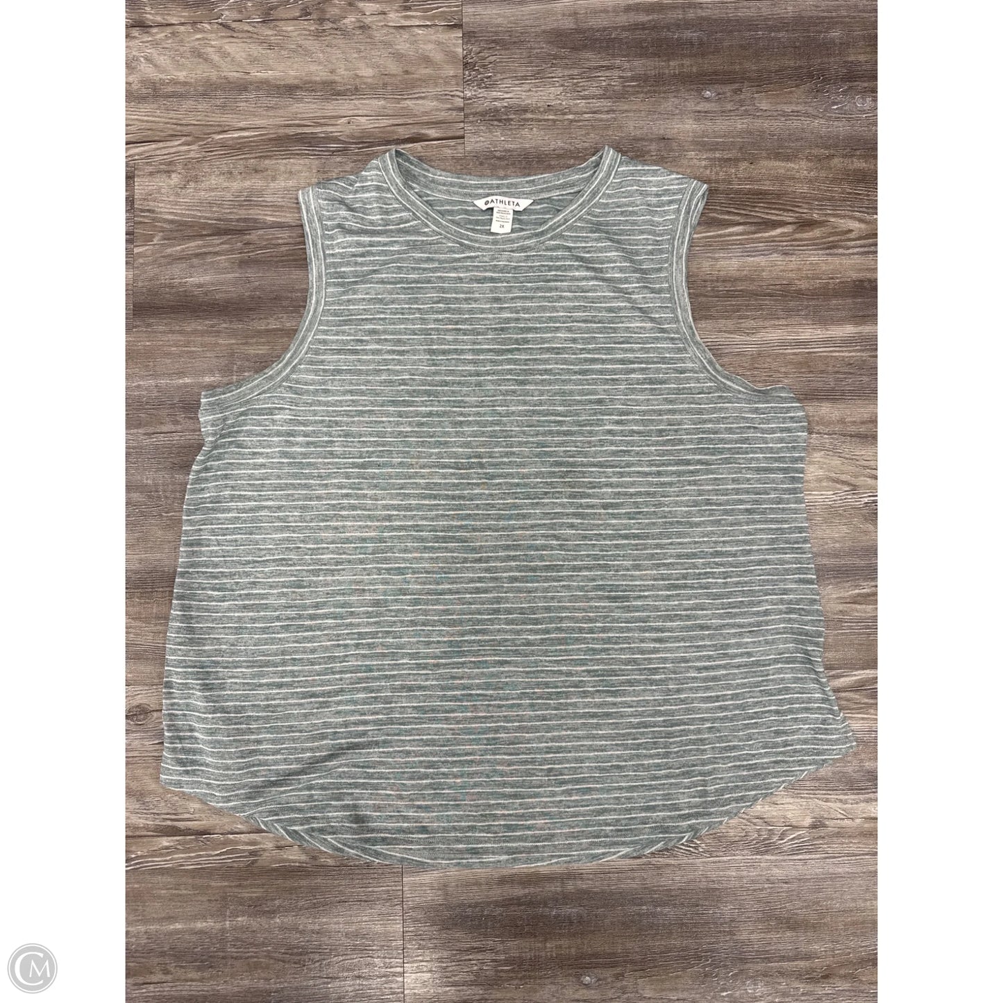 Top Sleeveless By Athleta In Blue & White, Size: 2x
