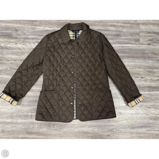 Coat Luxury Designer By Burberry In Brown, Size: M