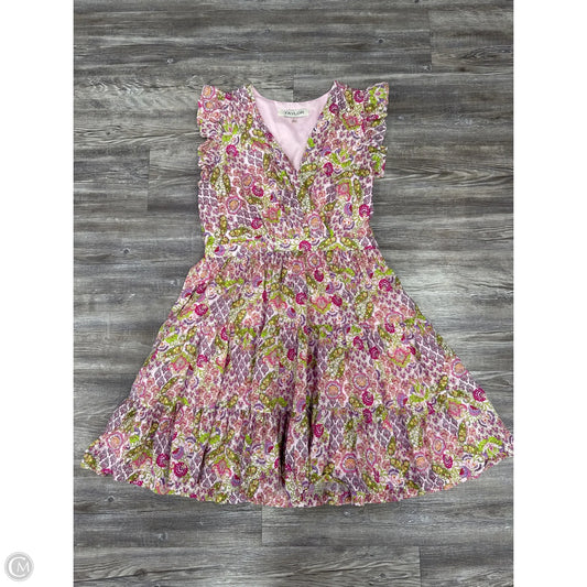 Dress Casual Midi By Taylor In Green & Pink, Size: L