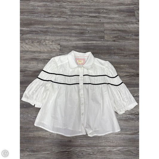 Top Short Sleeve By Maeve In Black & White, Size: M