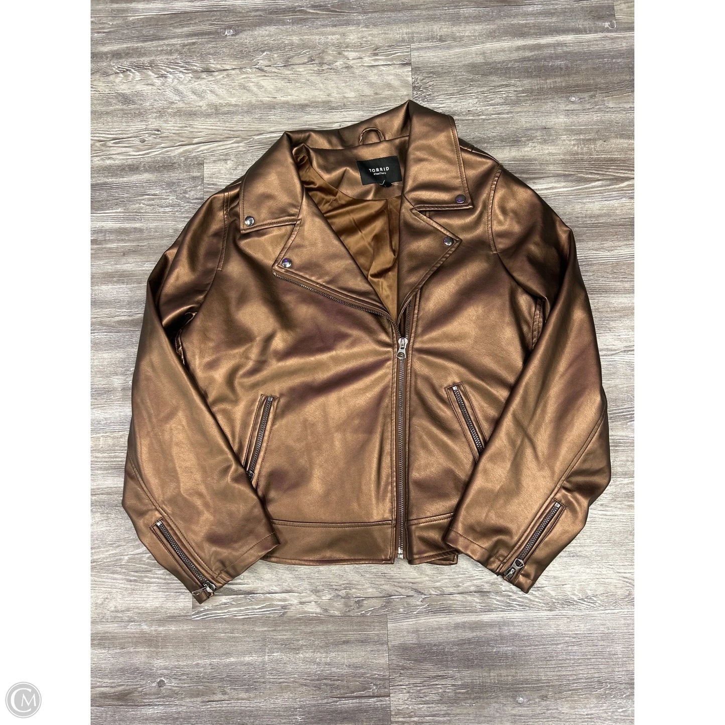 Jacket Moto By Torrid In Brown, Size: 4x