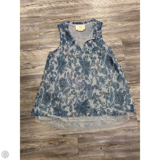 Top Sleeveless By Anthropologie In Blue & Grey, Size: S