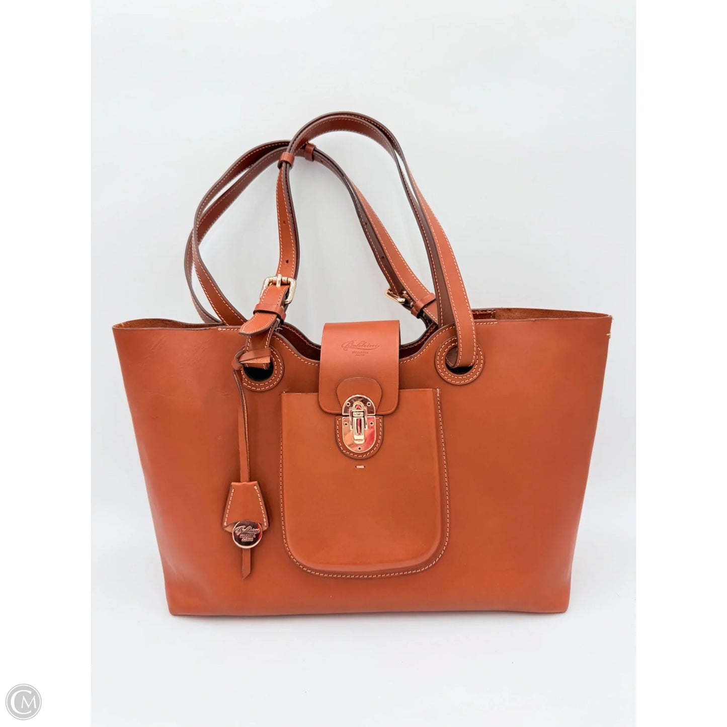 Handbag Leather By Boldrini, Size: Large