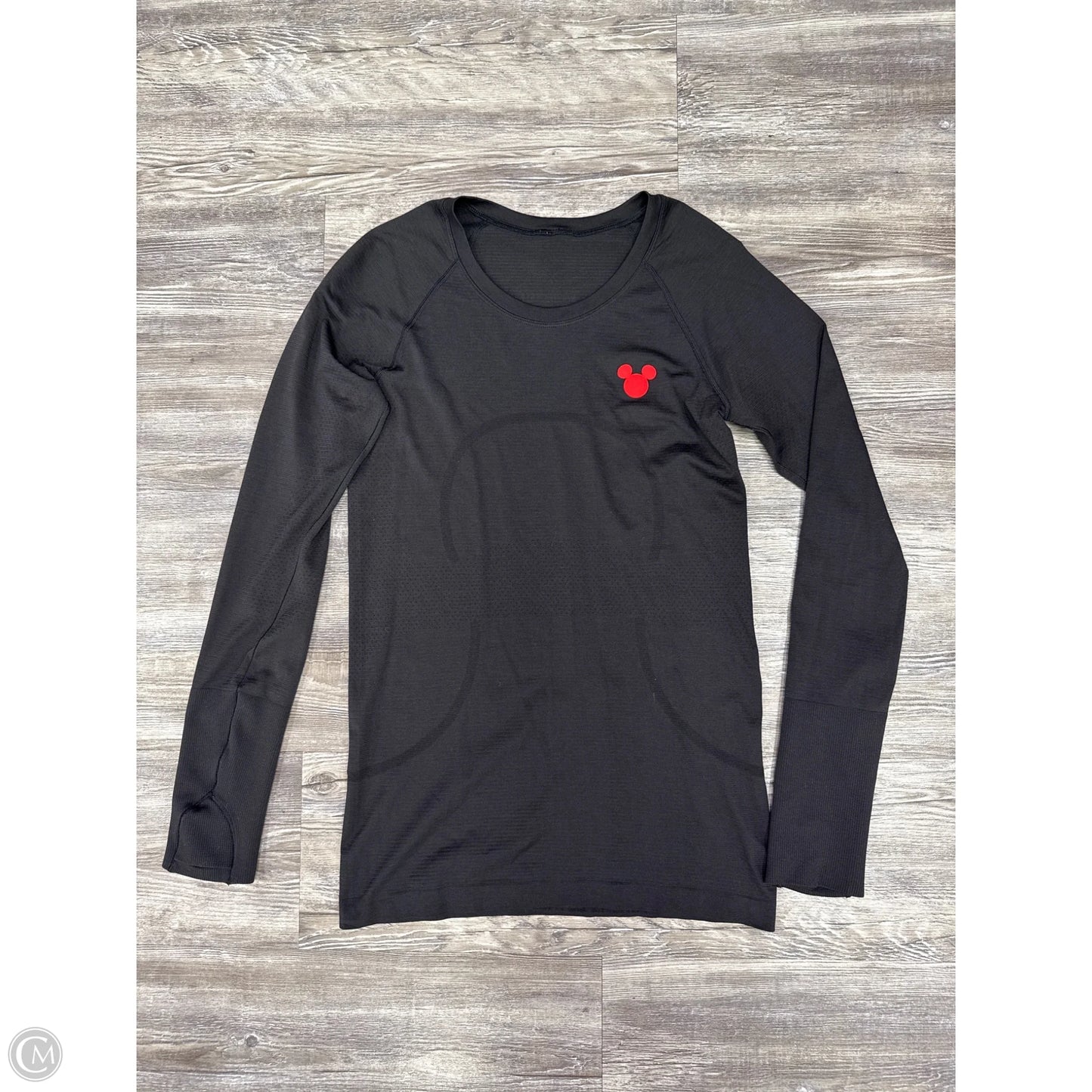 Athletic Top Long Sleeve Crewneck By Lululemon In Black & Red, Size: M