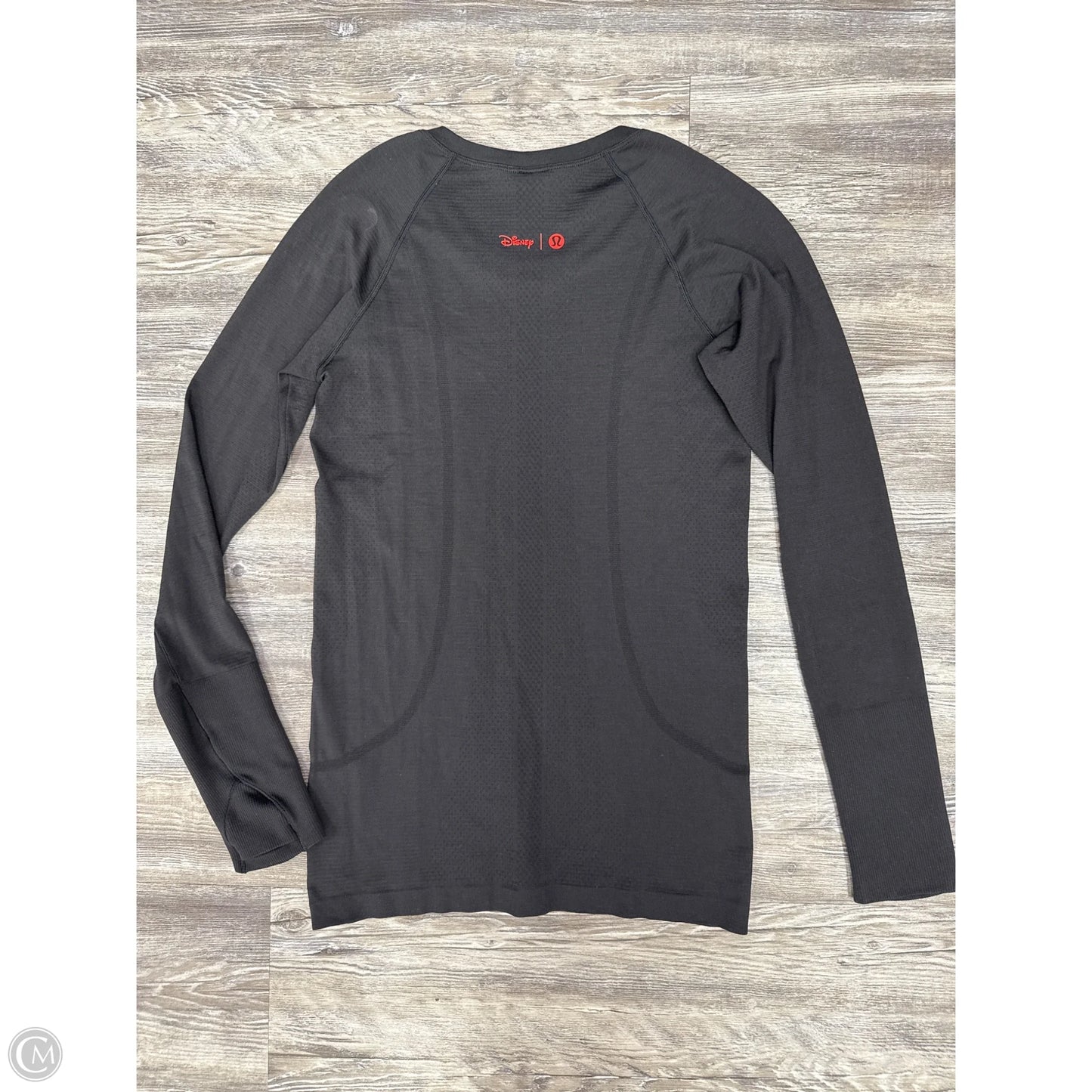 Athletic Top Long Sleeve Crewneck By Lululemon In Black & Red, Size: M