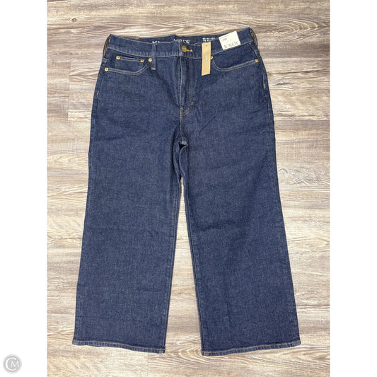 Jeans Wide Leg By J. Crew In Blue Denim, Size: 10p
