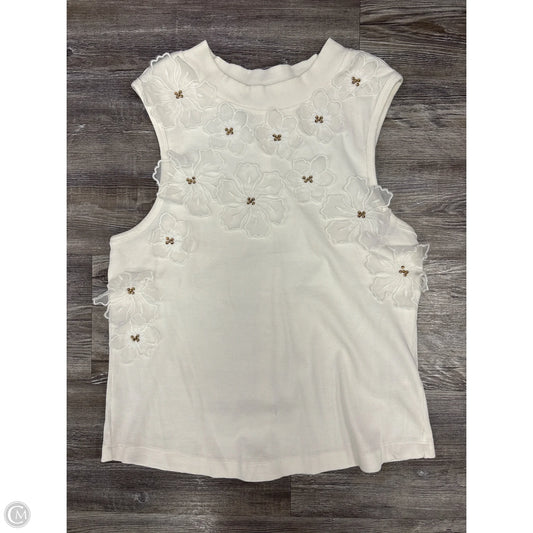 Top Sleeveless By Anthropologie In White, Size: L