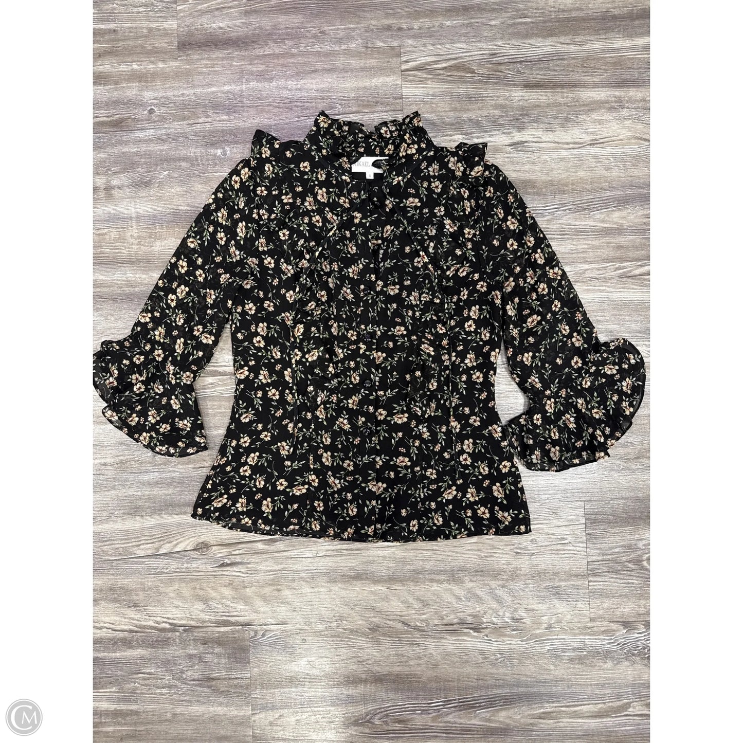 Top Long Sleeve By Mikael Aghal In Black, Size: S