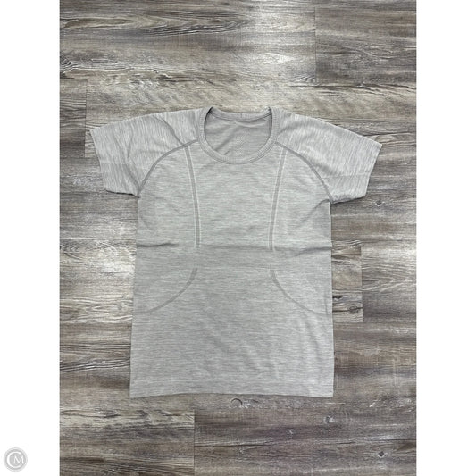 Athletic Top Short Sleeve By Lululemon In Grey, Size: 10