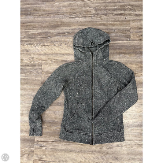 Athletic Sweatshirt Hoodie By Lululemon In Black & Grey, Size: 6