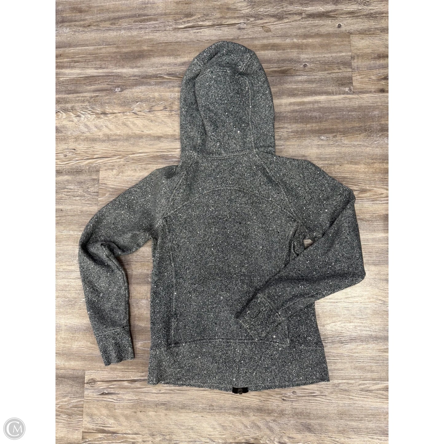 Athletic Sweatshirt Hoodie By Lululemon In Black & Grey, Size: 6