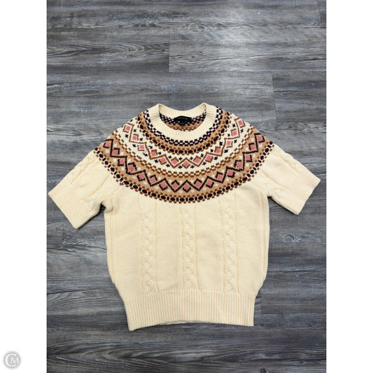Sweater Short Sleeve By Ann Taylor In Purple & Tan, Size: S