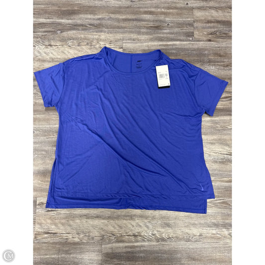 Athletic Top Short Sleeve By Nike In Blue, Size: 2x