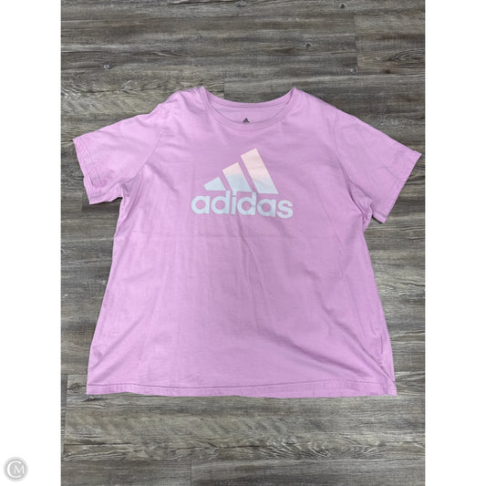 Athletic Top Short Sleeve By Adidas In Purple, Size: 3x