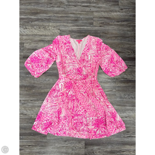 Dress Casual Midi By Lilly Pulitzer In Pink & White, Size: Xl