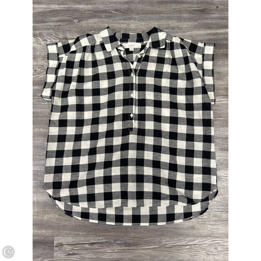 Top Short Sleeve By Loft In Black & White, Size: Mp