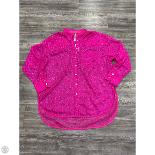 Tunic Long Sleeve By Anthropologie In Pink, Size: L