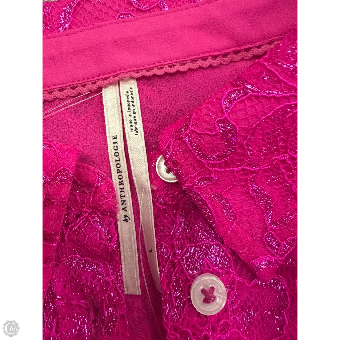 Tunic Long Sleeve By Anthropologie In Pink, Size: L