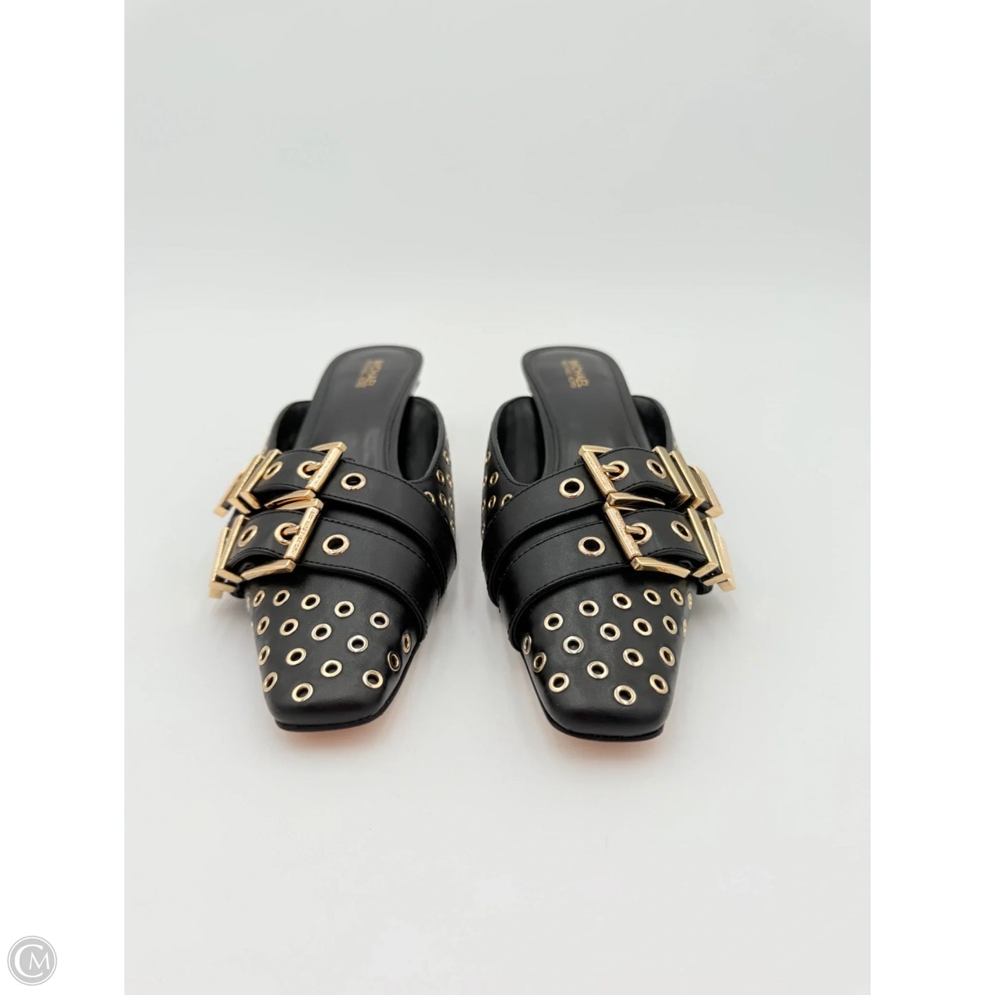 Shoes Heels Kitten By Michael By Michael Kors In Black & Gold, Size: 8