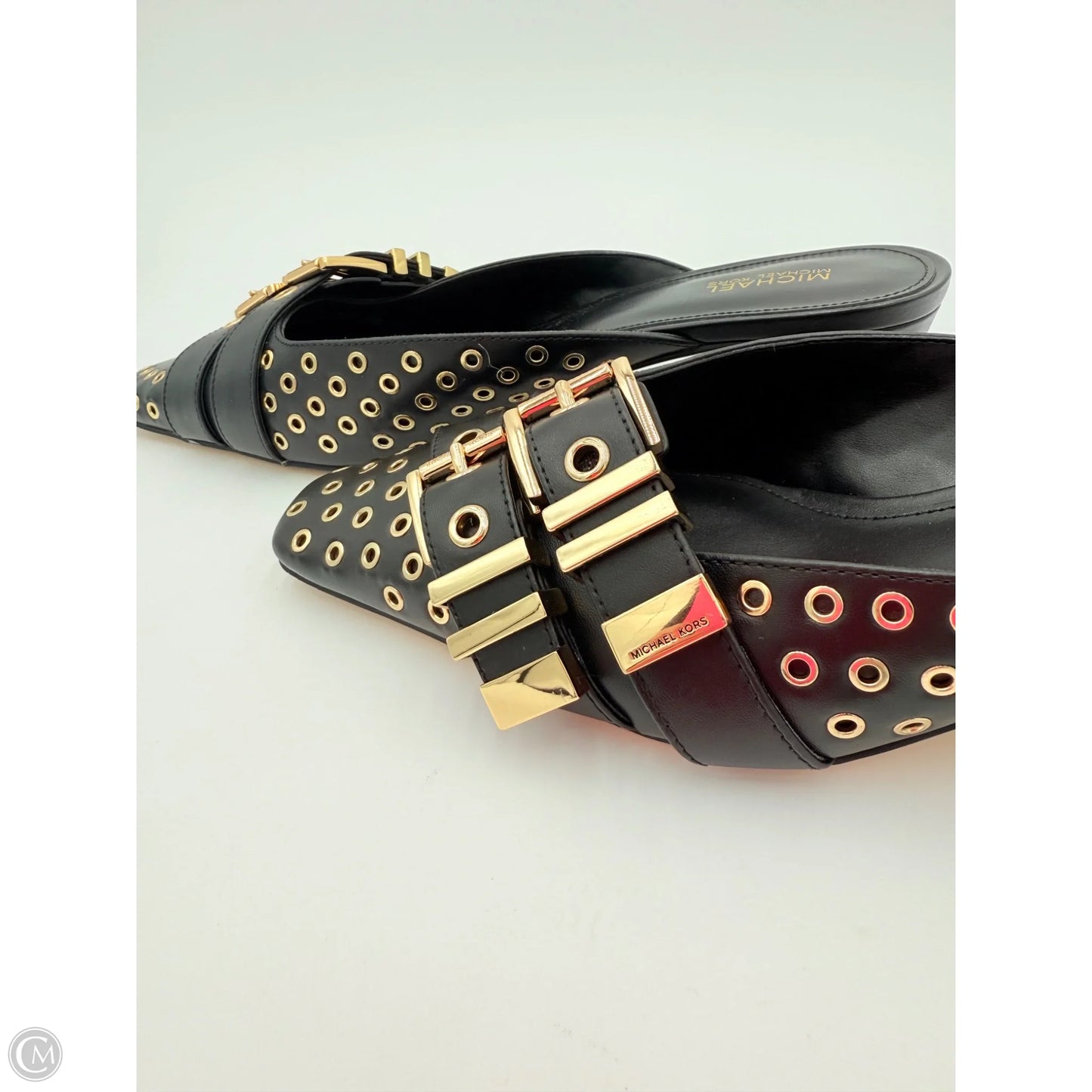Shoes Heels Kitten By Michael By Michael Kors In Black & Gold, Size: 8