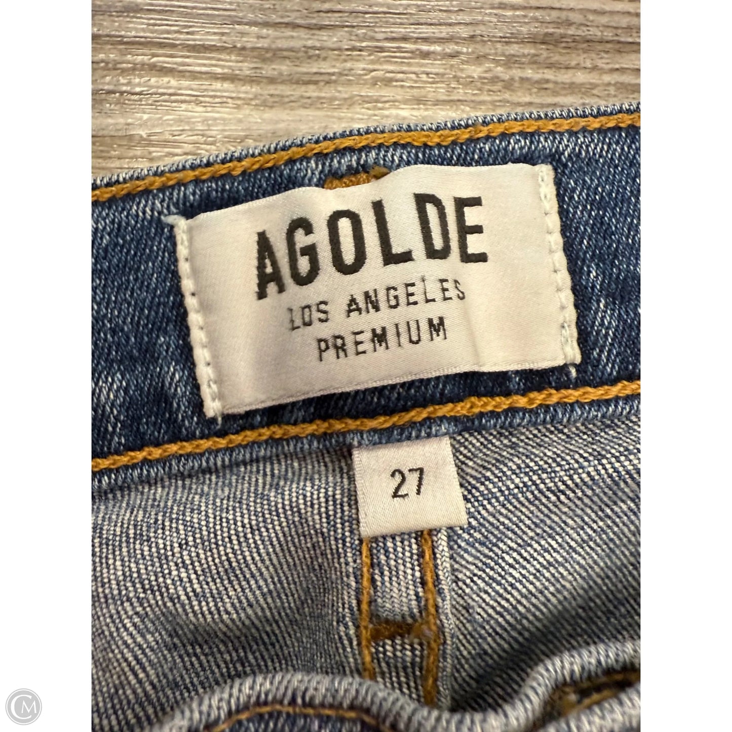 Jeans Straight By Agolde In Blue Denim, Size: 4