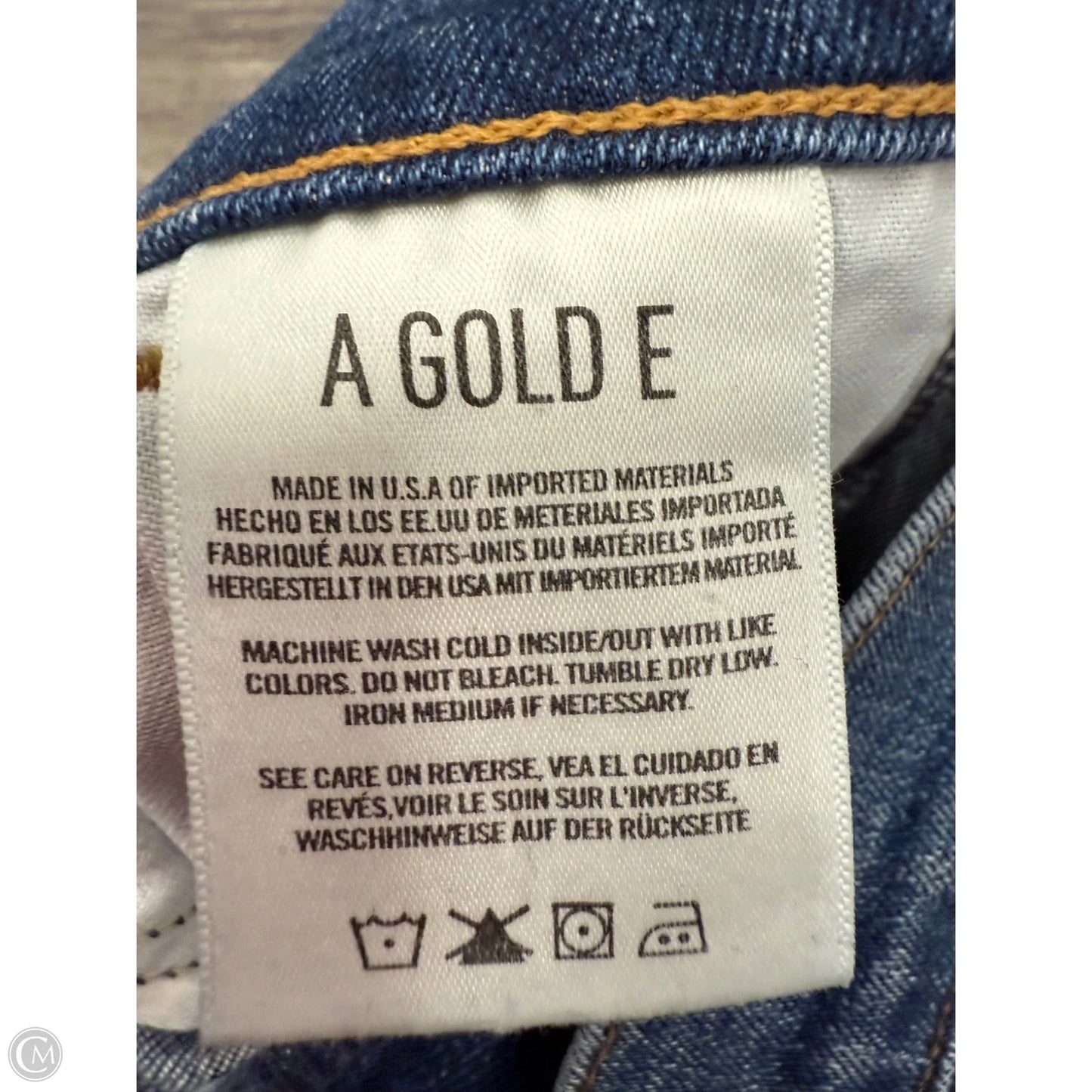 Jeans Straight By Agolde In Blue Denim, Size: 4